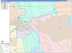 Bossier City Wall Map Color Cast Style 2026